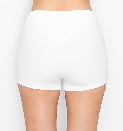 Image of ALWAYS Women's Drawstring Sweat Shorts - High Waisted Casual Comfy Lounge Shorts Off White 2XL