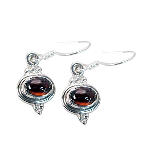 Boucle d'oreille grenat argent 925 parfait cadeau ovale pour les femmes