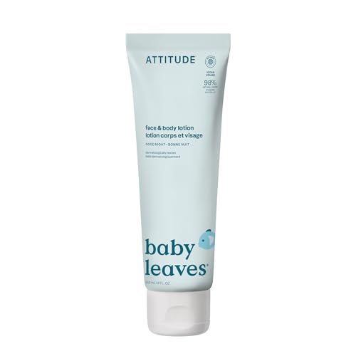 Image of ATTITUDE Baby Lotion, EWG Verified Moisturizer, Dermatologically Tested Moisturizing Cream, Vegan and Cruelty-Free, Good Night Scent, 8 Fl Oz