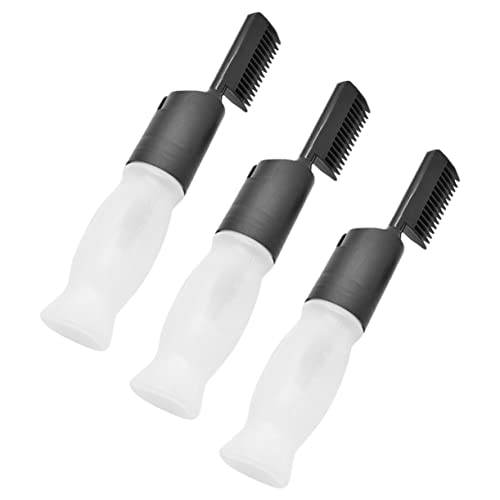 Ipetboom 3 Piezas botella de tinte para el cabello engrasar botellas de champú aplicador de botella para el cuero cabelludo botella aplicadora de tinte para el cabello la mascota Black