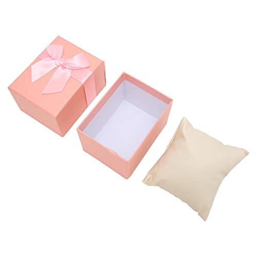 shenruifa Watch Storage Box Bowknot Watch Case Watch Gifts Box for Christmas Anniversary Birthday (Pink)