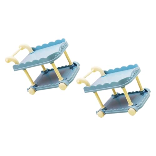 Sosoport 2 Piezas Mini Juguetes para Camiones de Comedor Delicado Modelo de Coche Comedor artesanía de Mini Cocina decoración de Coche Comedor en Miniatura el plastico Blue
