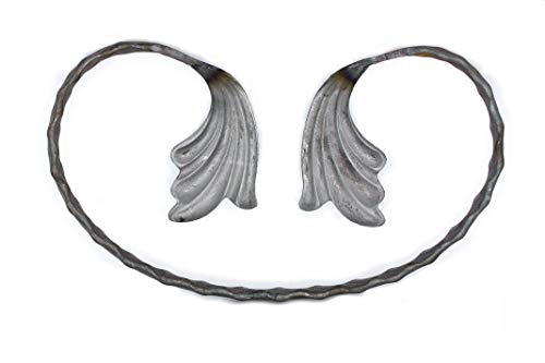 UHRIG Adorno de hierro forjado para valla, barandilla, etc. (altura: 120 mm, ancho: 220 mm, 12 x 6 mm)