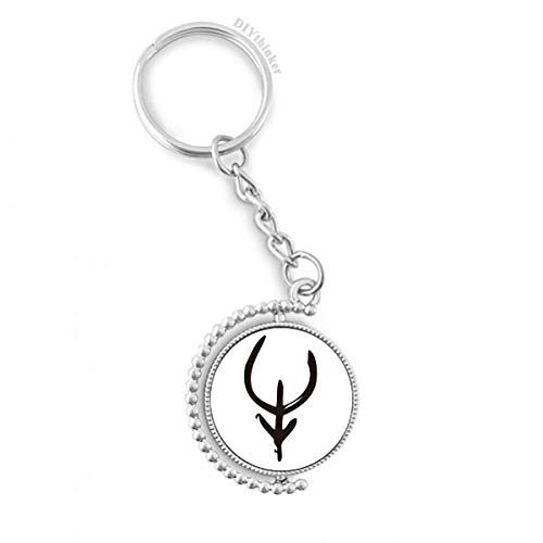 Zodiaco Chino Vaca llavero giratorio con anillo Pilgrim de metal