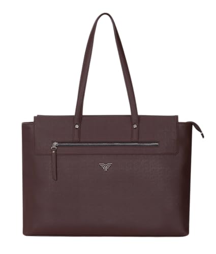 Image of Premium Women's Laptop Tote Bag | Handcrafted Leatherette Shoulder Handbag | 2 Pocket Stylish Office & Casual Carry Bag