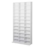 1116 CD/528 DVD Storage Shelf Rack Unit Adjustable Book Bluray Video Games(White) - Image 4