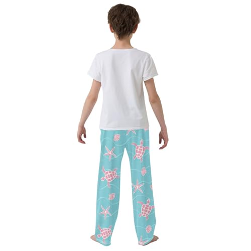 Boys' Pants Pink Turtles Starfish Blue Marine Long Bottoms Jogger Pants Elastic Waist Trousers with Pockets S-XL3