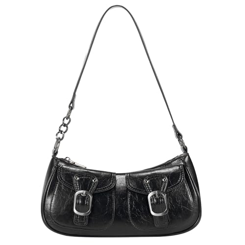 CHUNLI Y2K Vintage PU Leather Shoulder Bag