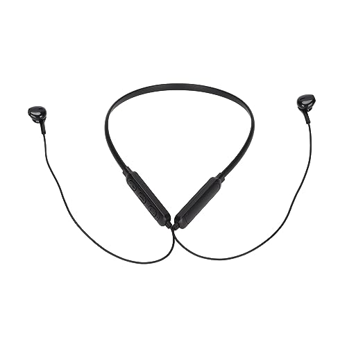 POENVFPO Auriculares Bluetooth con Banda para el Cuello, Auriculares Inalámbricos para Colgar en el Cuello, Cancelación de Ruido, IPX7 a Prueba de Agua, para Deportes, Entrenamiento (Black)