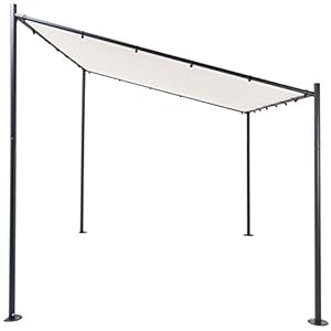 SORARA Milano Muur Gazebo | Zand canvas | Zwart frame | 285 x 400 cm