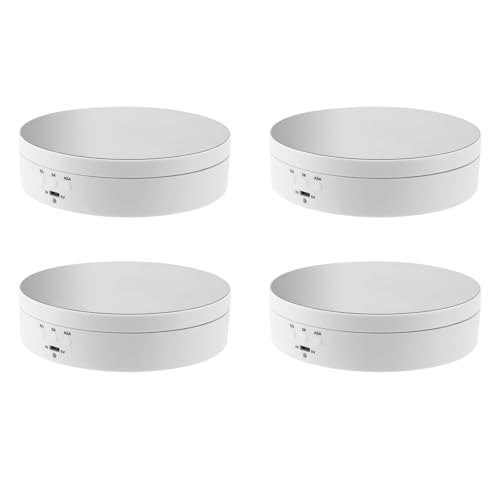 Support de plateau tournant rotatif à 360° blanc lot de 4 pour accessoires de photographie