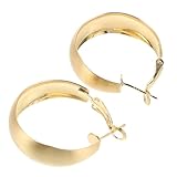 JOINPAYA Pendientes de Aro Vintage Dorados Gruesos para Mujer Pendientes Redondos Huecos de Metal Estilo Retro Sencillo Joyería Ligera y Resistente para Uso Diario