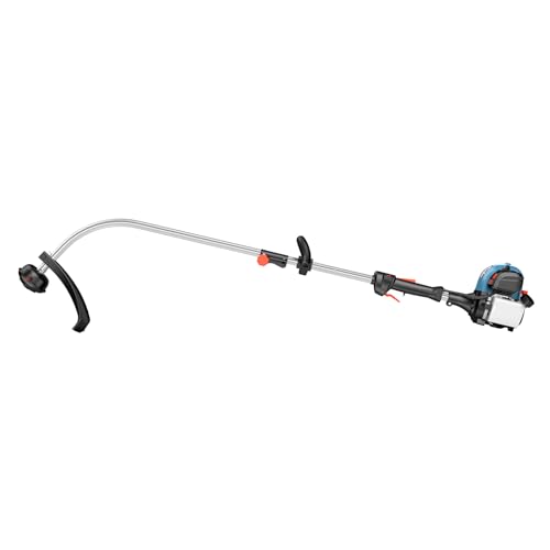 SENIX 4QL 26.5 cc Full Crank Gas Weed Wacker, String Trimmer and Edger Lawn Tool with Curved Shaft, Front D-Handle, Bump Feed, 17.7 Inch Cutting Width (GTC4QL-L)