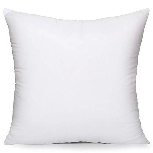 MoonRest Premium Square White Pillow Insert Form with Hypoallergenic Polyester Fiber Filling sham Stuffer for Sofa Throw - 15 x 15 Inches