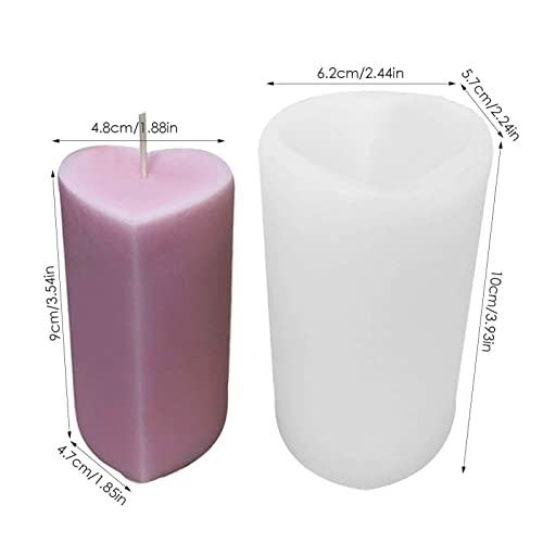 3D Pillar Silicone Candle Mold, Creative Heart-Shaped Pillar Sculpture Casting Mold Handmade Resin Mould Aroma Wax Making Mold For Candle Making Diy Crafts Soap Beeswax Chocolate Cake #TOP1