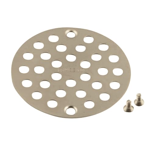 Moen 102763BN Shower Accessory Screw-In Shower Strainer Drain Cover for Use with 3-Inch Shower Drain, 4-Inch, Brushed Nickel by Moen - Used condition - US$27.42