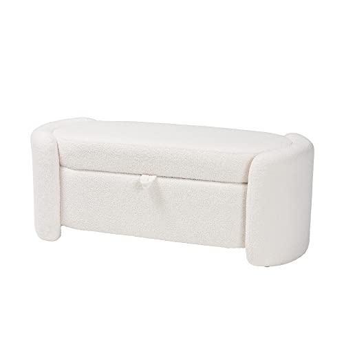 Baxton Studio Oakes Benche & Banquette, One Size, Ivory