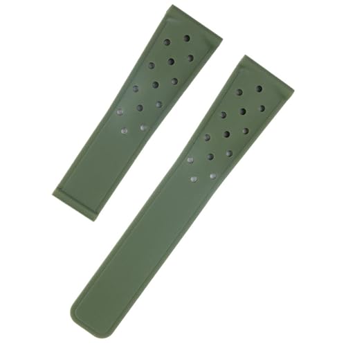 [���X] 22mm���o�[�o���h �K��TAG Heuer F1�Ή� �K��CAZ201 WAZ2113 CAZ1010 �E�H�b�`�o���h �ʋC���V���R�����\�t�g���o�[�u���X���b�g �܂肽���ݎ��o�b�N�� ���v�X�g���b�v(Dark green,22mm Silver