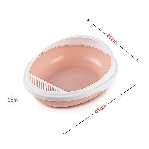 Caixa de vaso sanitário semi-fechada para gatos, redonda, antiampulheta, caixa de areia destacável a