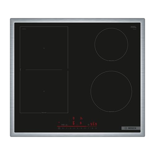 Bosch PVS64RHB1E Serie 6 Induktionskochfeld 60 cm autarkes Kochfeld 4 Kochzonen mit PowerBoost DirectSelect-Bedienung Haubensteuerung via Home Connect Combi Zone Quick Start Edelstahlrahmen