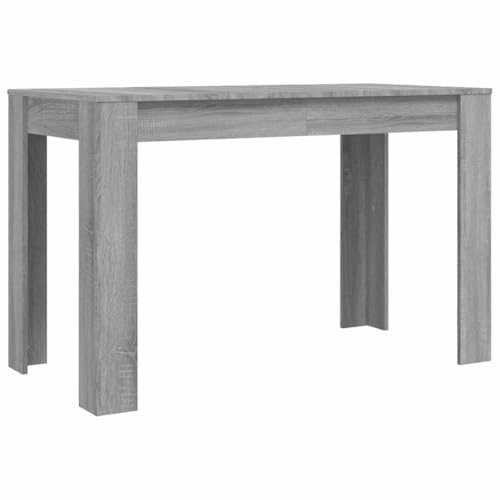 vidaXL Rectangular Engineered Wood Dining Table - Modern & Minimalist Style, Grey Sonoma, Ideal for Kitchen or Dining Room