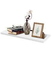1-layer Wandregal, Wandregal Weiß, Schweberegal 40 x 15 x 1.5 cm, Weiß Wand Regal, Schwebendes Regal, Modern Einfach Wandboard, Regal Wand Geeignet für Schlafzimmer, Küchen, Büros, Wohnzimmer usw