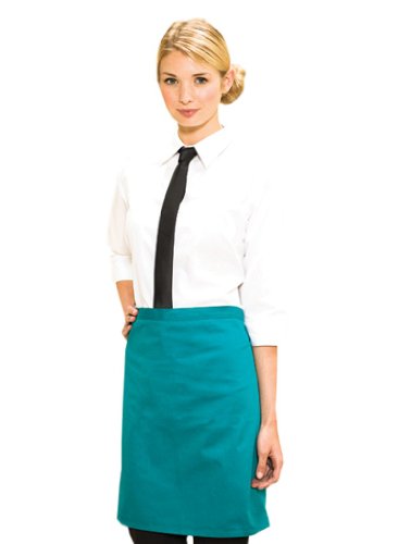 Image of Premier work wear ‘Colours’ mid length apron for bistro/bar/catering/kitchen PR151 - Turquoise - One Size