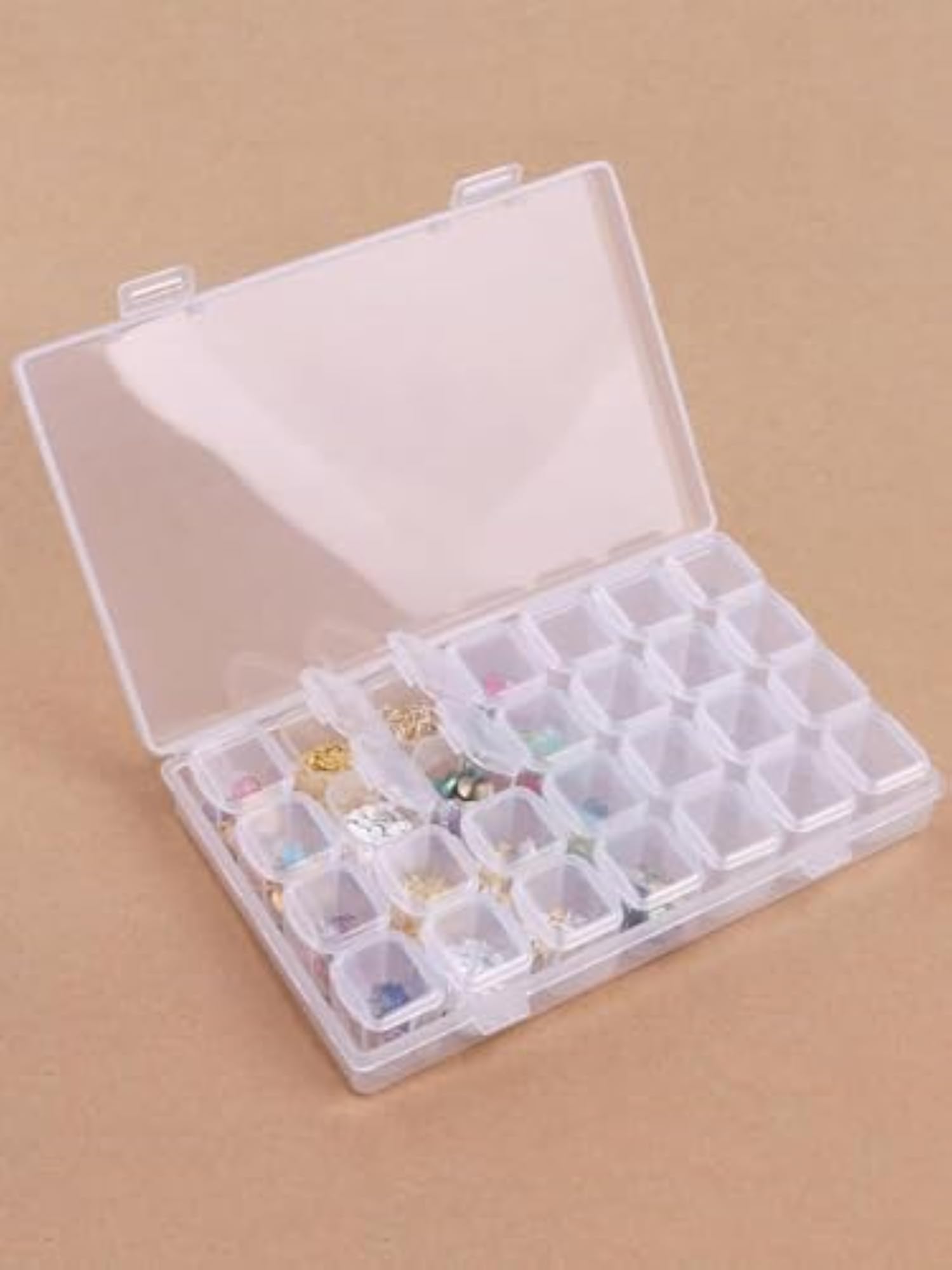 Plastic Jewellery Organiser with 28 Grid Storage Case