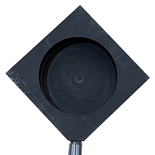 Ecomspace Round Graphite Tank Ingot Mould Crucible wHandle for Aluminum Brass 1kg