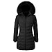 RITOSTA Mantel Damen Winter Steppmantel Lang Wintermantel Warm Winterjacke mit Kapuze Parka Damen-Jacken Puffer Kapuzenmantel Winterparka Outdoorjacke mit Taschen(Schwarz,L)