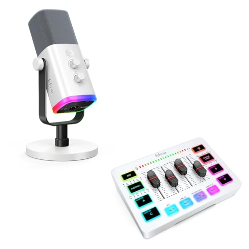 Amazon.com: FIFINE PC Computer RGB Microphone and Audio Mixer
