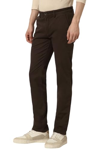 Image of Peter England Men's Slim Fit Mid Rise Super Premium Wrinkle Free Casual Trouser Chinos