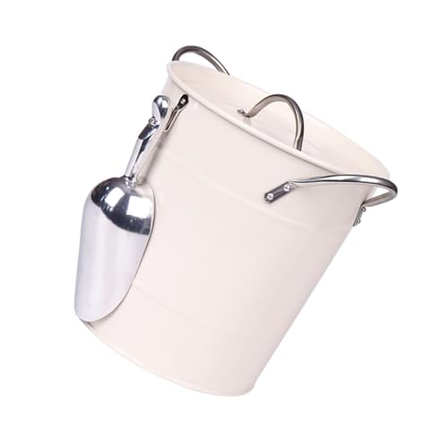 BRIGHTFUFU Secchiello per Ghiaccio Zincato Paletta Contenitore per Bevande Fresche e Bottiglie di Vino Design Elegante per Feste e Occasioni Speciali Facile da Pulire e Resistente