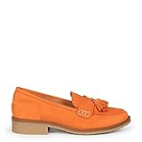 Castellano Casual – Mocasín Plano con Borla Naranja, EU 36