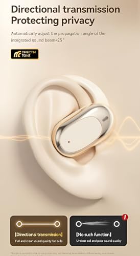 Image of S300 OWS Open Ear Wireless Earbuds with Display, ENC Mic for Crystal-Clear Calls, 60hr Playtime with Type-C Fast Charging, BT5.4 Gaming Bluetooth Earphones, Touch Control Sports Headphone. Black