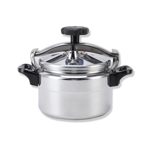 VINGVO 4 Quart Pressure Cooker, Compound Bottom Small Pressure Canner, Easy to Use Pressure Cooker Pot Suitable for Gas, Induction, Silver