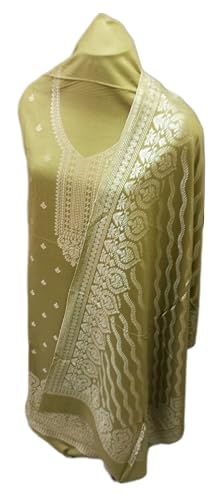 Image of Womens designer woolen suit for women with salwar and kashmiri shawl winter wear kani unstitched fabric set, stylish kurta pant set woollen dress material for women by pure pashmina wooltex