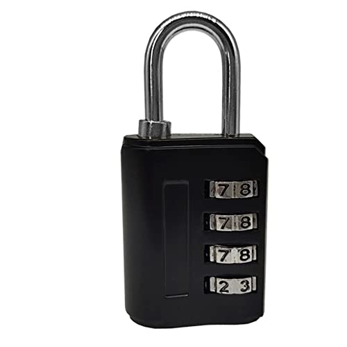HERCHR 4 Digit Combination Lock, Pad Locks with Code Pad Lock Combination Combination Locks Bulk Number Lock Small Combo Lock(Black)