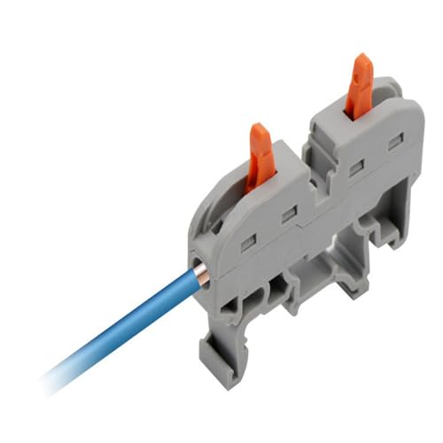 60 piezas Kit de bloque de terminales de riel Din eléctrico, terminales de tornillo para riel Din, negro bloque de terminales de conector de riel para proyectos de bricolaje cableado rápido-blanco