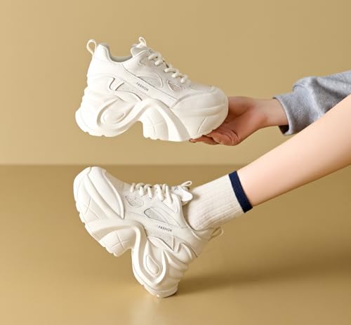 Chunky Sneakers for Women Platform Walking Dad Shoes Comfortable Wedge Walking Sport Sneakers US 4.5-7.53