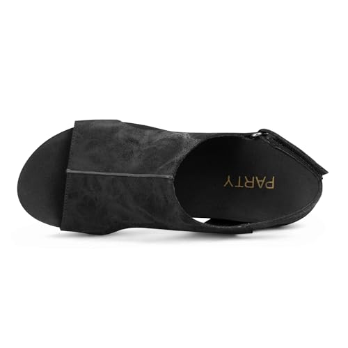 Image of PARTY Women's Wedge Sandals With Buckle Ankle Strap for Dressy Summer