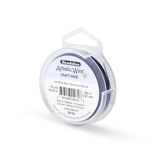Image of Artistic Wire, 24 Gauge Tarnish Resistant Colored Copper Craft Wire, Dark Blue, 20 yd