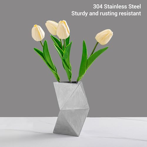 Vase en acier inoxydable décoratif pour sublimer votre salon moderne - 4