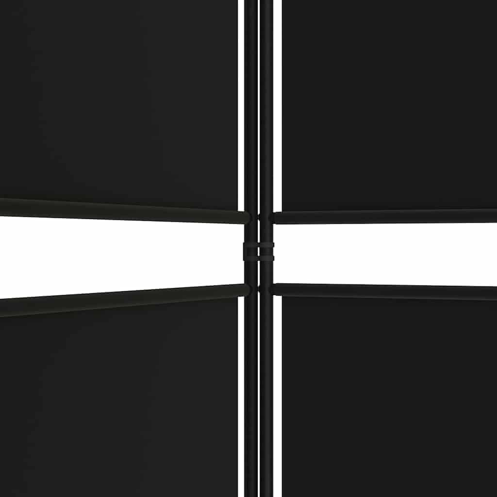 Paravent 4 pièces - Noir - 200 x 220 cm - Tissu - Pliable - Brise-vue - Pour salon, chambre à coucher, bureau, balcon, cloison de séparation, intérieur et extérieur