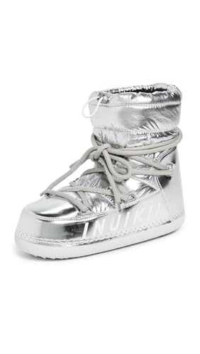 INUIKII Womens Mountain Metallic Boots Silver 8 Medium US