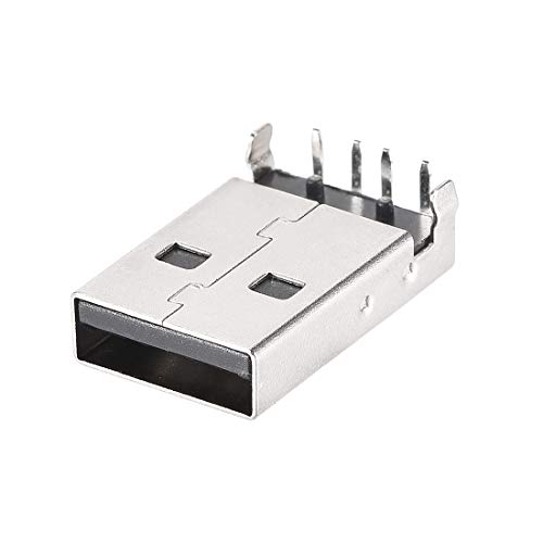 30 pcs conector USB 2.0 tipo A macho 90° miniatura 3