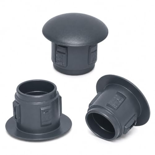 Image of (Pack of 40) Anthracite Gray Plastic Hole Plugs 0.39 inch x 0.28 inch (10 x 7 mm), Drill Hole Cover Caps, Furniture Hole Plug, Screw Hole Plugs