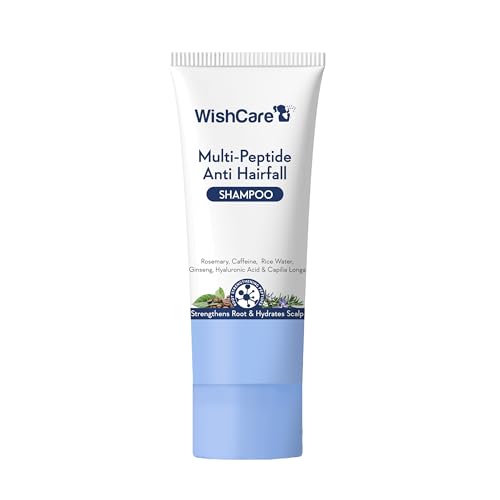 Image of WishCare Multi Peptide Anti Hairfall Shampoo - Rice Water, Rosemary, Capilia Longa, HA & Caffeine 20ml