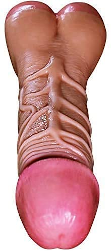 Masturbatore 2 in 1 con vibratore e figa vaginale - Fallo anale in silicone estremamente morbido/pene con fica tascabile giocattolo sessuale portatile per uomini donne coppie gay lesbiche