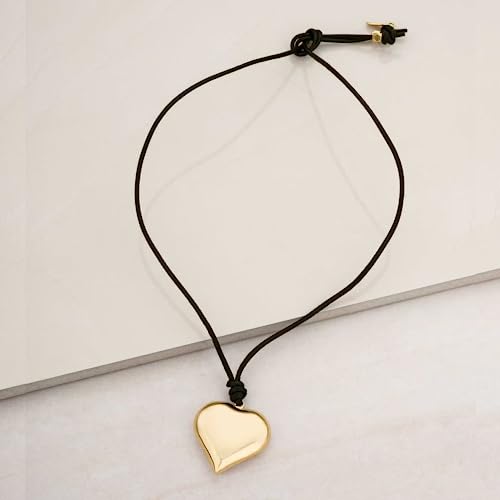 Ettika Choker. Adjustable Cord Necklace. Black Cord and 18k Gold Plated Pendant Necklace. Jewelry. Birthday Gifts For Women3